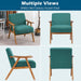 Green Mid-Century Modern Lounge Chair with Wooden Frame