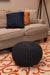 Charcoal Grey Knit Pouf Ottoman for Any Room