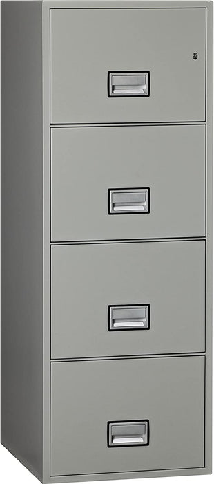 Fireproof 4-Drawer Cabinet with Lock - Gray