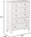 Prentice Cottage White 5 Drawer Chest with Dovetail