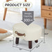 Compact White Ottoman with Handle and Legs