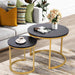 Black Marble Nesting Coffee Table Set of 2