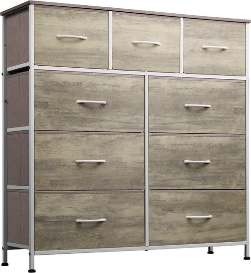 Fabric Storage Tower with 9 Drawers, Greige