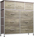 Fabric Storage Tower with 9 Drawers, Greige