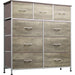 Fabric Storage Tower with 9 Drawers, Greige