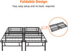 Foldable Metal Platform Bed Frame, 14 Inches High