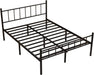 Queen Size Platform Bed Frame, Heavy Duty Steel Slat Support, Storage Space