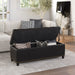 Tufted Faux Leather Ottoman with Storage - Dark Brown