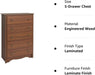 Cherry 5-Drawer Chest, Monterey Collection