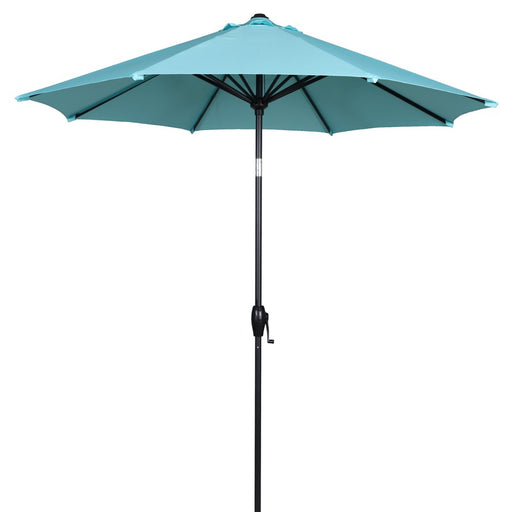 Mainstays 9Ft Aqua round Outdoor Tilting Market Patio Umbrella with Crank