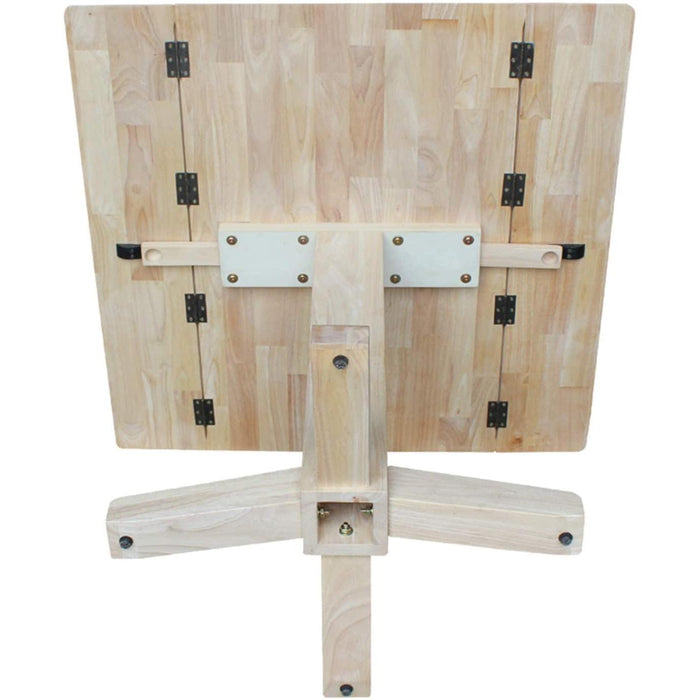 Square Dual Drop Leaf Dining Table in Unfinished Wood