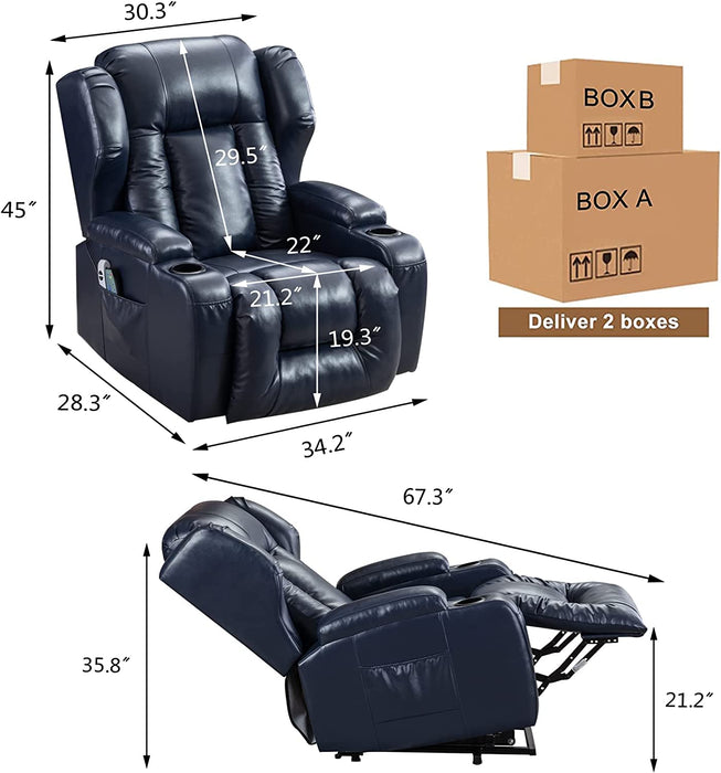 Power Recliner Chair with Heat and Massage