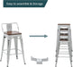 Industrial Distressed White Counter Stools (Set/4)