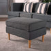 Dark Grey Mid Century Modern Ottoman