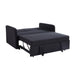 Convertible Loveseat with Pull Out Bed - Black