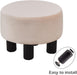 Champagne Velvet Ottoman with Anti-Slip Legs