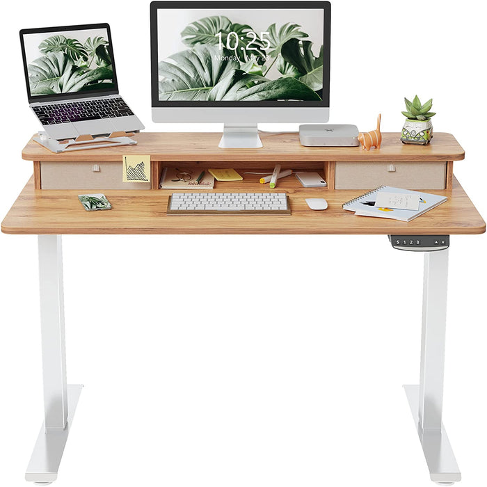 Electric Sit Stand Desk with Storage Drawers