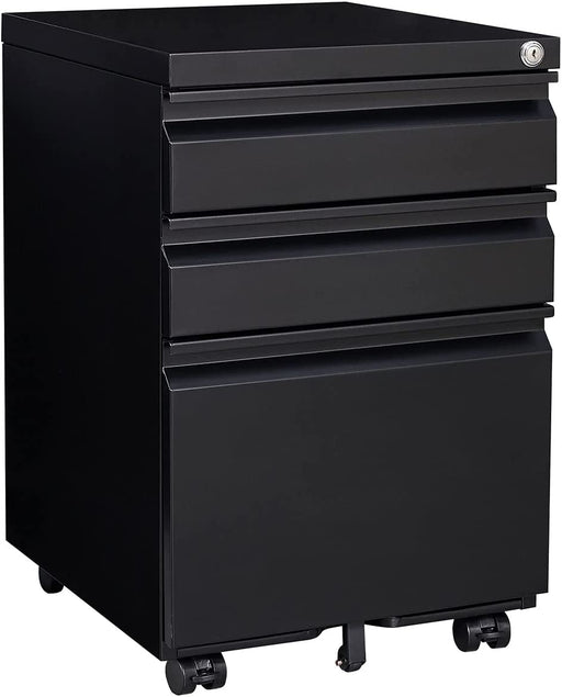 Locking Metal File Cabinet for Home/Office (Black)