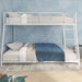 Metal Bunk Bed Twin over Full, Ladder, Guard Rails, White