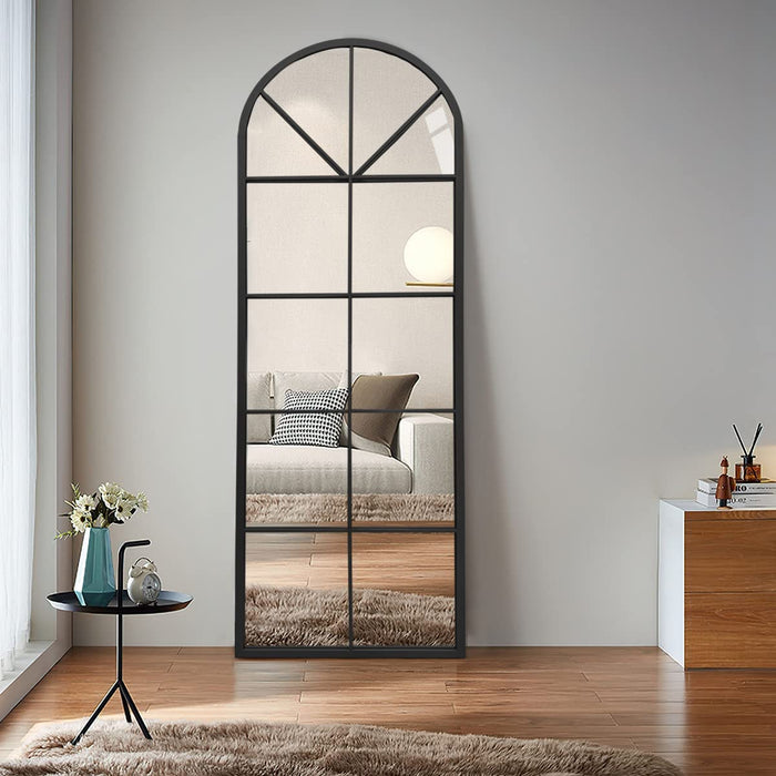 65''x22'' Arched Full Length Mirror deals window windowpane black wall Mirror Body