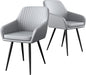 Mid Century Vanity Chairs Set of 2 in Grey