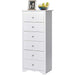 Wooden 6 Drawer Chest, White