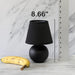 Mini Ceramic Globe Table Lamp Set in Black