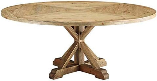 Rustic Farmhouse round Kitchen/Dining Table, 71", Brown