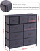 Tall Fabric Dresser with 9 Drawers, Dark Indigo
