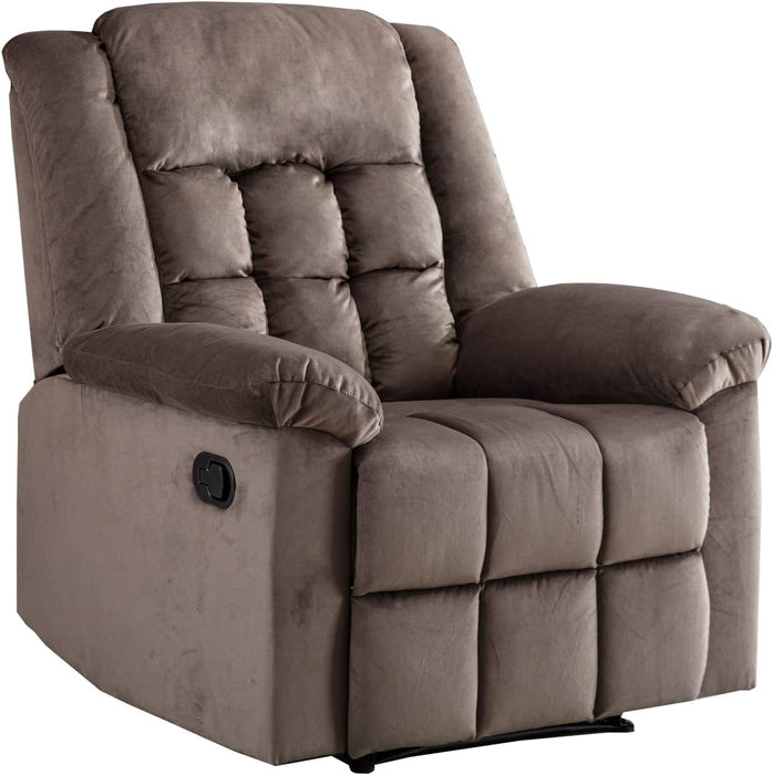 Oversized Classic Manual Recliner Sofa (Brown)