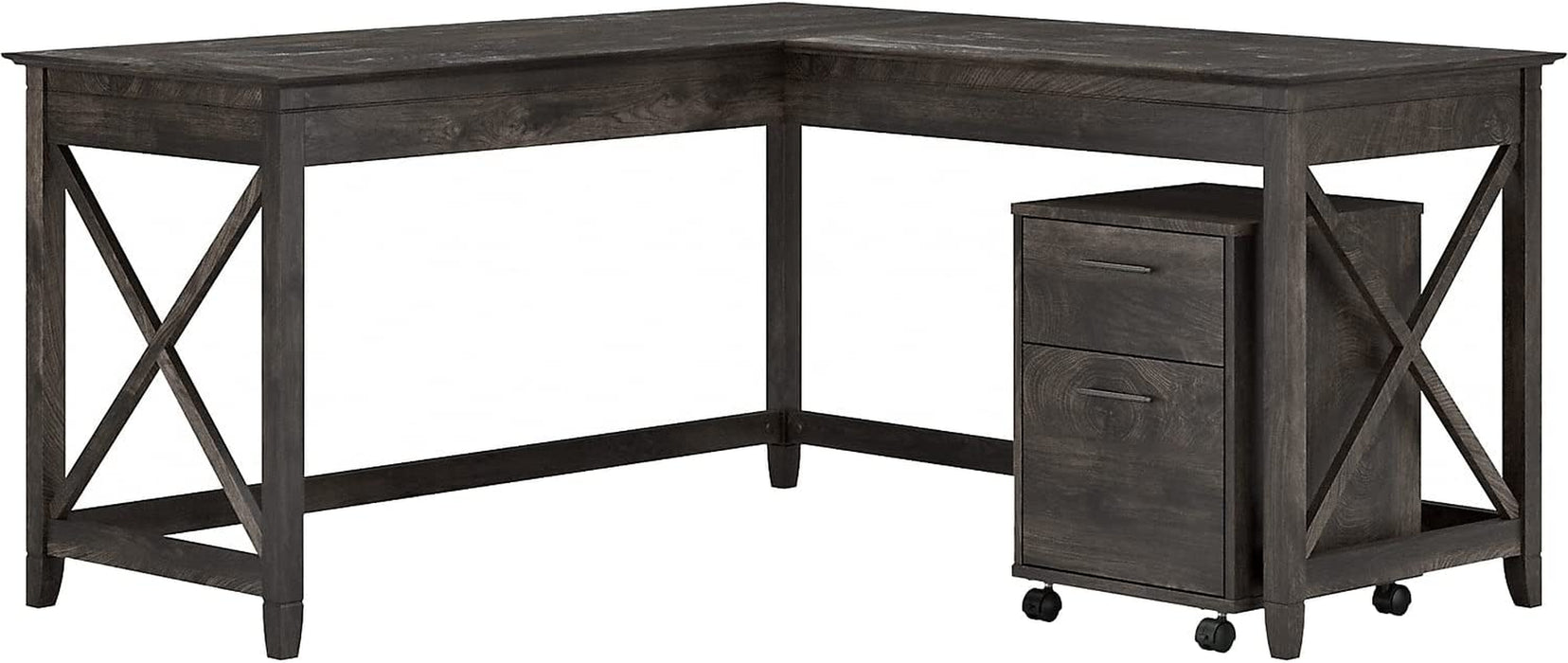 Key West L-Shaped Desk with Mobile File Cabinet