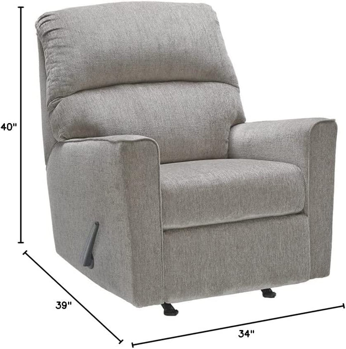 Light Gray Modern Nursery Manual Rocker Recliner