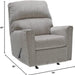 Light Gray Modern Nursery Manual Rocker Recliner