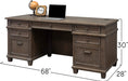 Double Pad Desk, 68", Weathered Dove