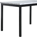 Off-White Metal Dining Table with Faux Marble Top