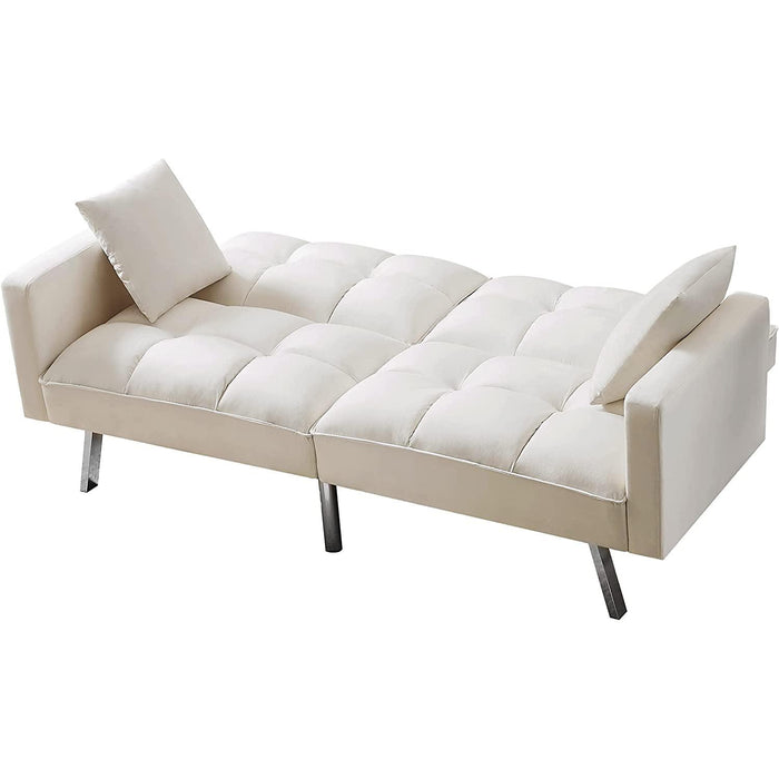 Adjustable Loveseat Sofa Bed with Metal Legs
