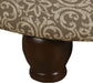 Brown Medallion Ottoman with Storage for Home