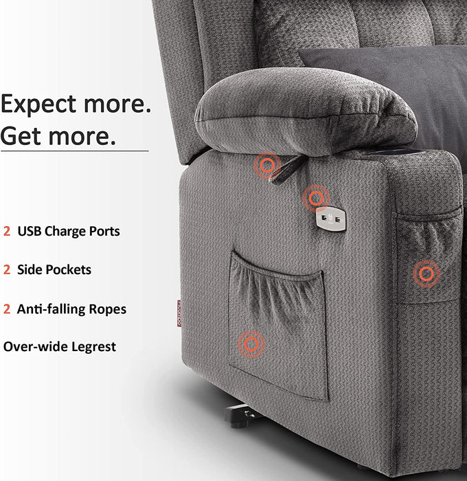 Lay Flat Lift Recliner with Power Headrest