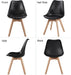 Set of 4 Black DSW Accent Shell Chairs, Beech Wood Legs, Mid Century Modern Eiffel Inspired