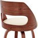 Cream Faux Leather Walnut Wood Bar Stool