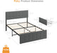 Dark Grey Full Upholstered Platform Bed Frame W/ 4 Storage Drawers and Headboard