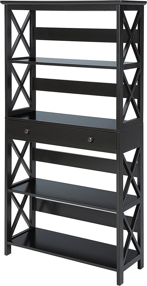 Black 5-Tier Bookcase with Drawer from Oxford