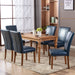 PU Leather Dining Chairs Set of 6, Blue