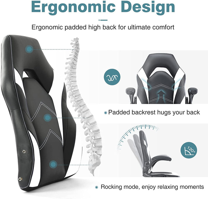 Ergonomic Gaming Chair with Flip-Up Armrests