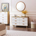 Modern White Wood Dresser with 6 Drawers