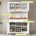 White Kitchen Hutch Sideboard with Wine Bottle Modulars