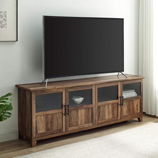 Rustic Oak TV Stand for 80″ Flat Screens