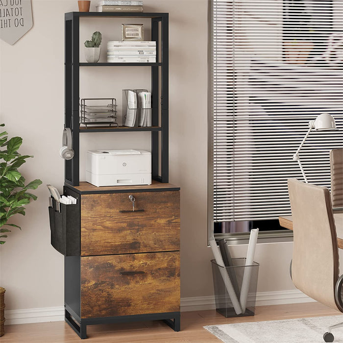 Lockable File Cabinet with Adjustable Storage Shelf