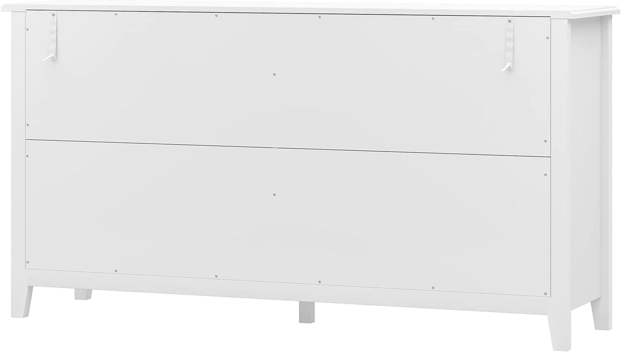 Modern White 6-Drawer Double Dresser