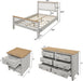 3-Piece Farmhouse Bedroom Set, Gray+Oak